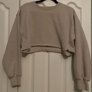 TNA Cream Cropped Oversized Sweatshirt